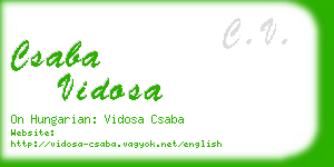 csaba vidosa business card